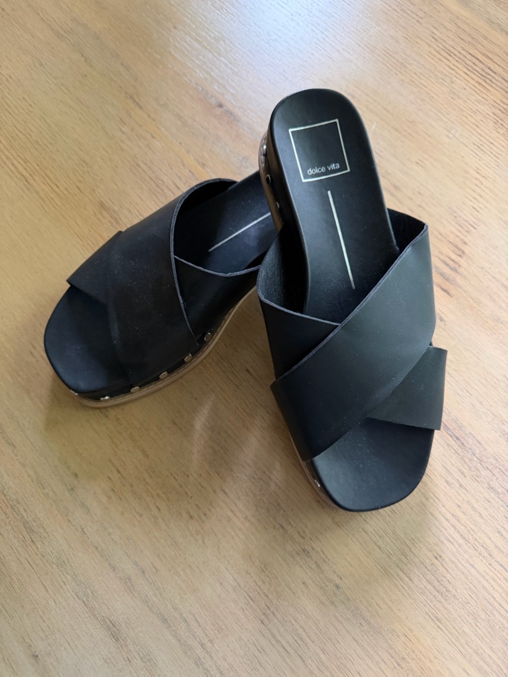 Dolce Vita Black Crisscross Slide Sandals